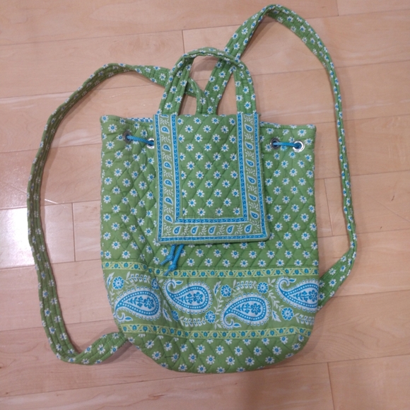 Green & Blue Vera Bradley Back Pack - Picture 4 of 8